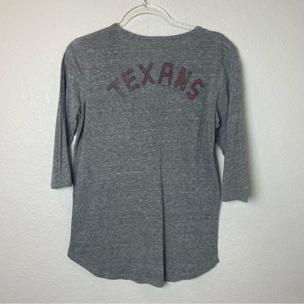 JUNK FOOD Vintage Feel Houston Texans Gray Henley Shirt Size L - Picture 6 of 7
